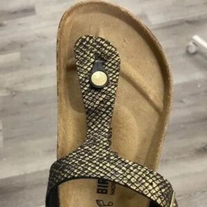 Birenstock Gizeh Womens Metallic Slide T-Strap Sandals 36 (8)